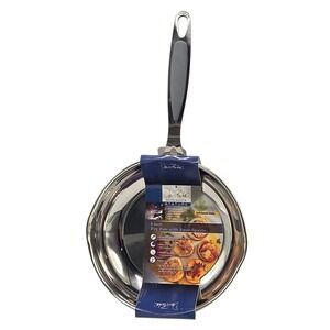 David Burke 8in Heavy Stainless Steel Frying Pan Pour Spouts Induction Cookware